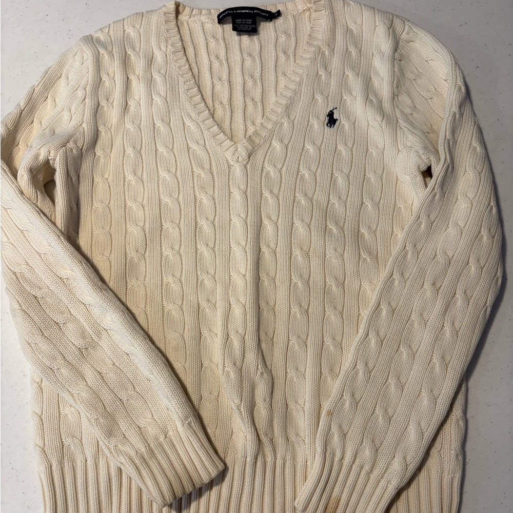 Polo by Ralph Lauren women’s Cream Cable Knit Sweater